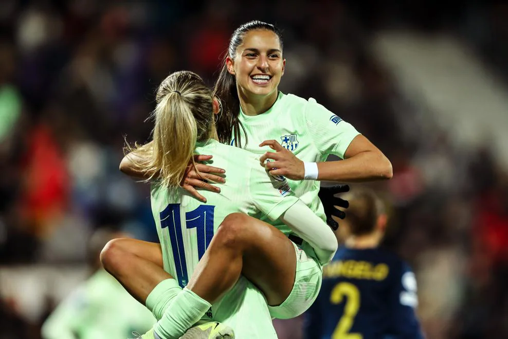Alexia Putellas, con 200 goles de azulgrana a la espalda, y Kika, MVP del Barça - St. Pölten. (Foto: UWCL)