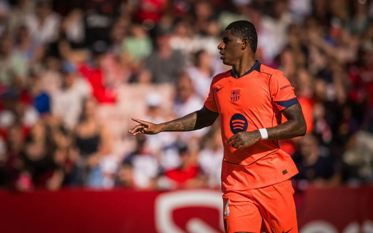 Rashford anotó el único gol de los azulgranas en el Sevilla 4-1 Barça