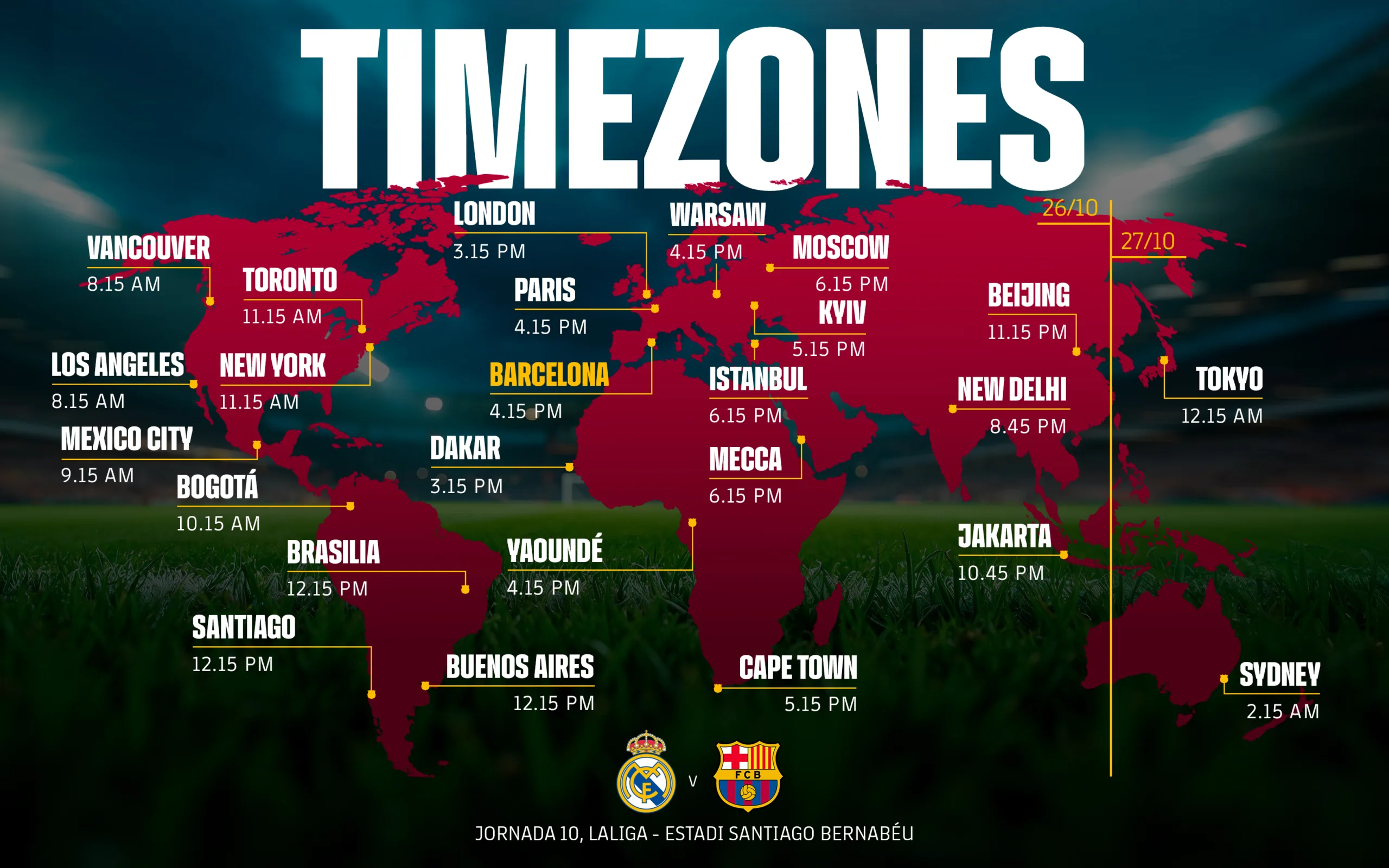 Horarios a nivel mundial del Madrid-Barça de este domingo | Imagen FC Barcelona