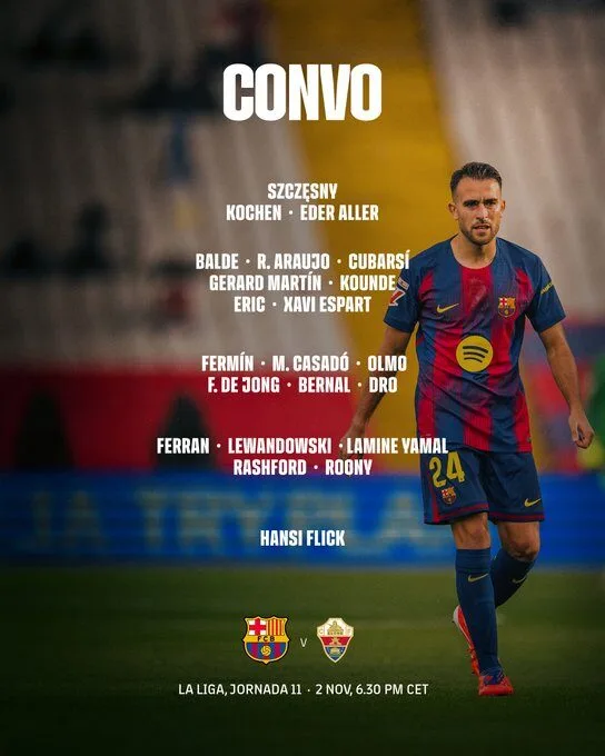 Convocatoria de Flick para el FC Barcelona-Elche