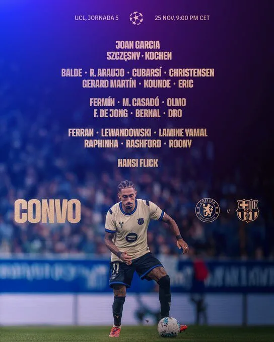 Convocatoria de Flick para el Chelsea-FC Barcelona