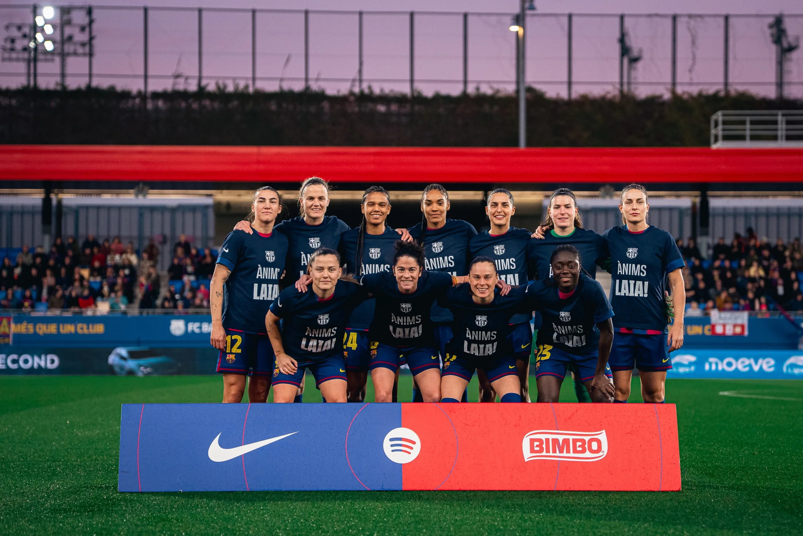 El Barça con las camisetas de apoyo a Laia Aleixandri, debido a su lesión de LCA. (Foto: FC Barcelona)