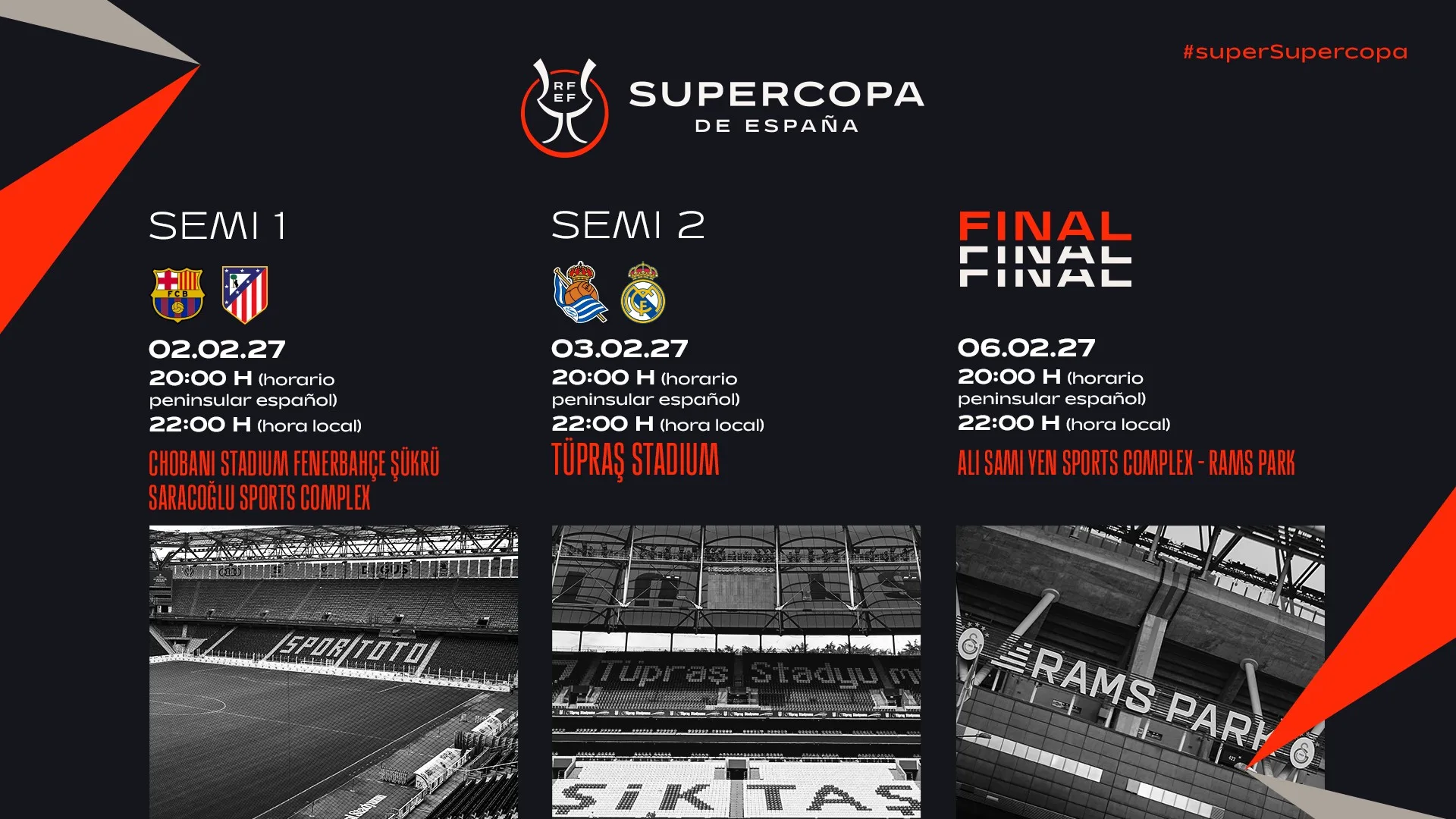Supercopa de España 2027 en Estambul