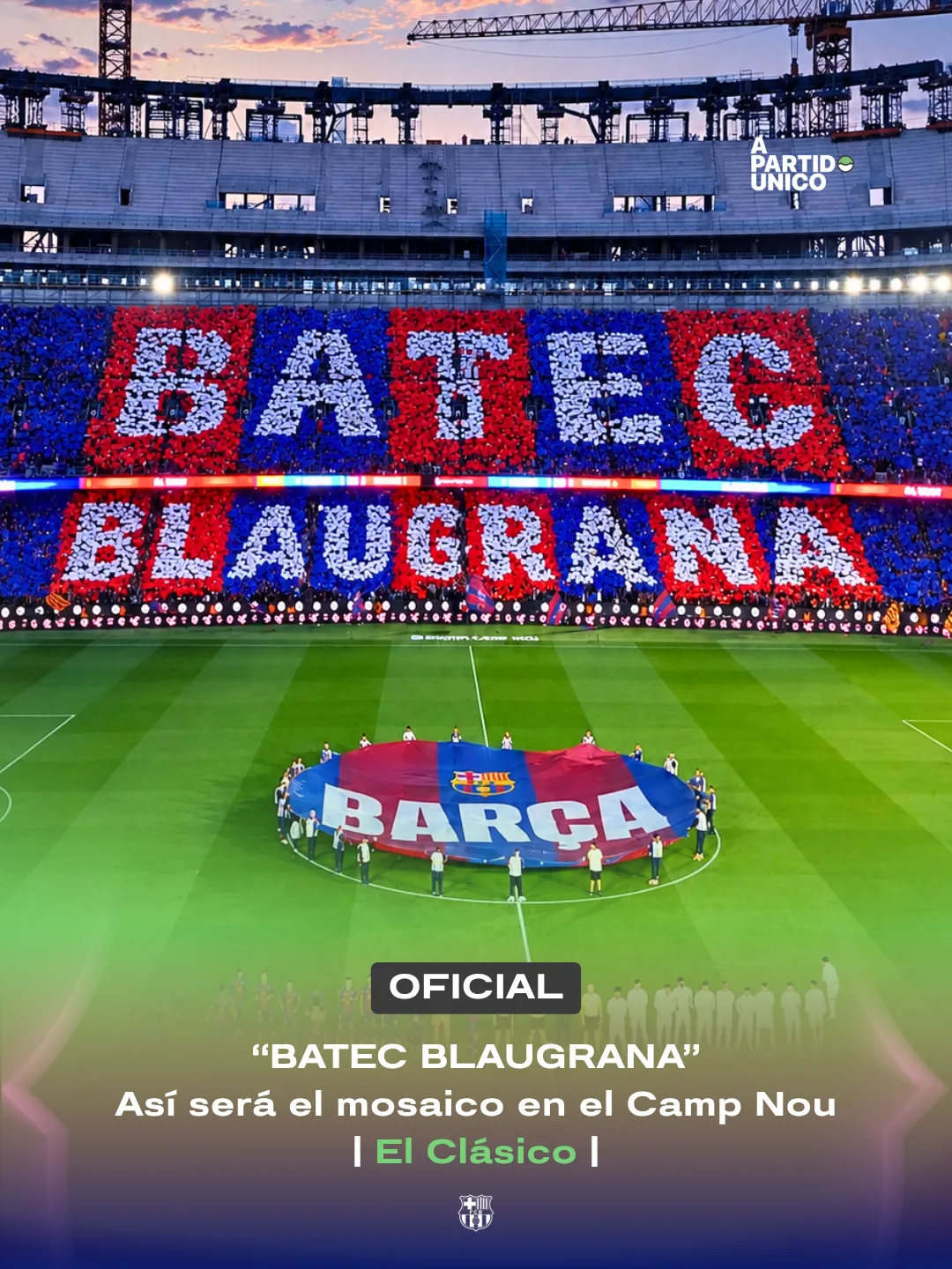 Recreación del mosaico Batec Blaugrana en el Camp Nou